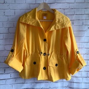 Ruby Rd. Yellow Utility Jacket with Black Accents